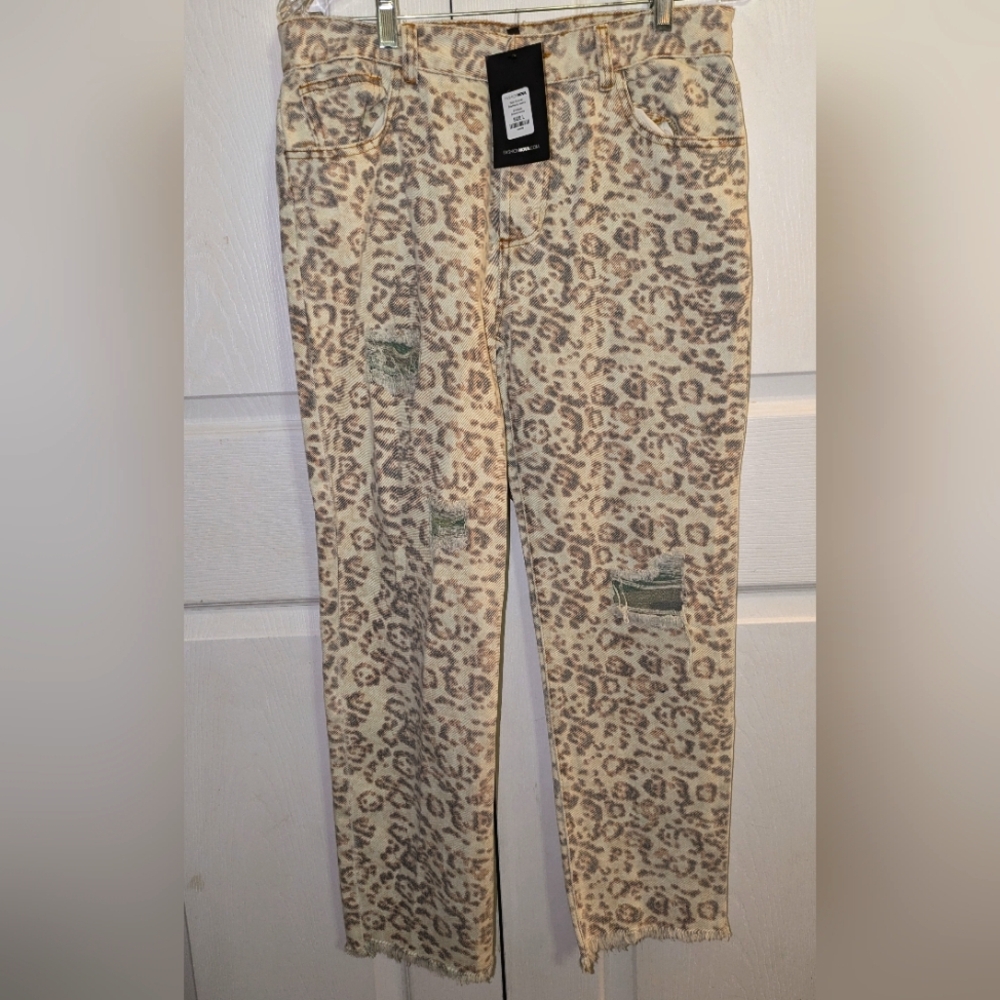 Fashion Nova Denim Leopard Jeans